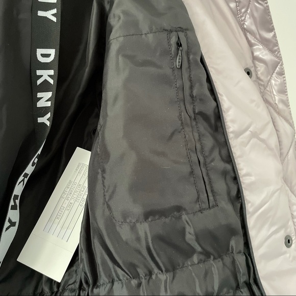 NEW DKNY Hooded Puffer Jacket in Metallic Wren size S - Picture 11 of 12